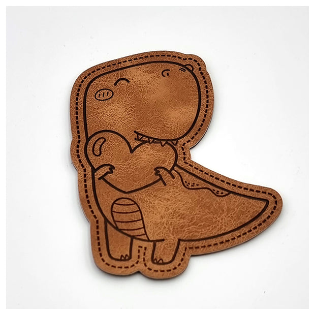 Label Dino aus Kunstleder