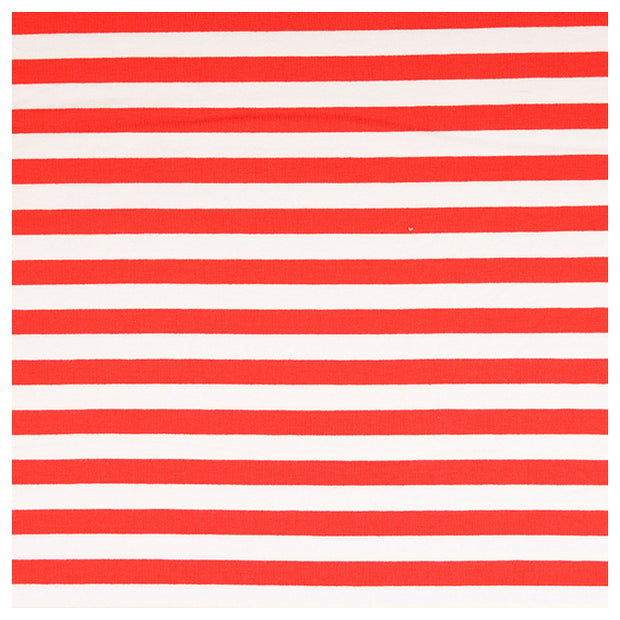 French Terry Streifen rot und weiß 10mm