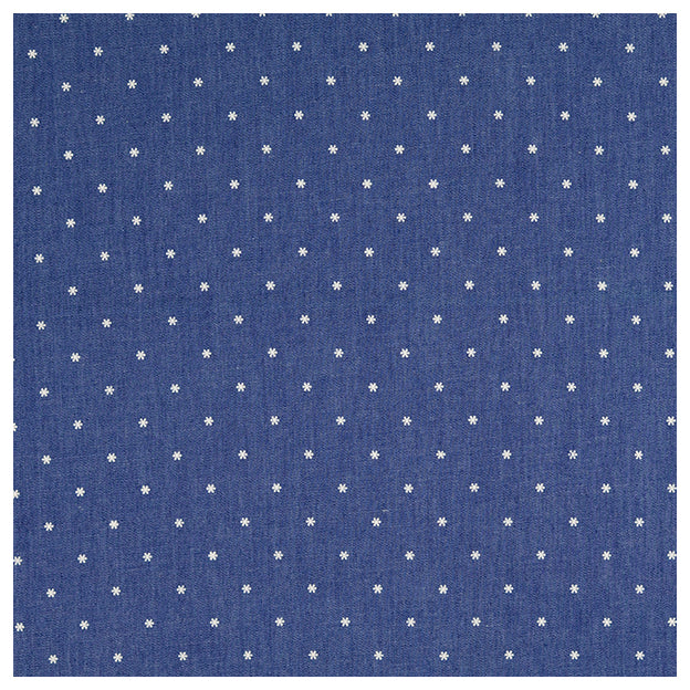 Jeansstoff kleine Blümchen marine