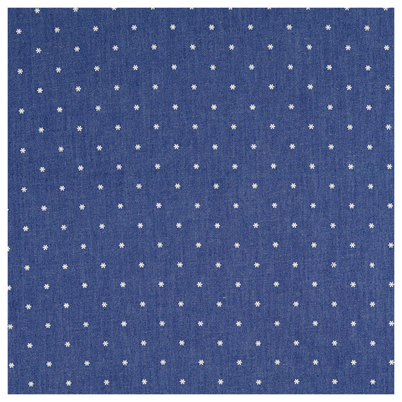 Jeansstoff kleine Blümchen marine