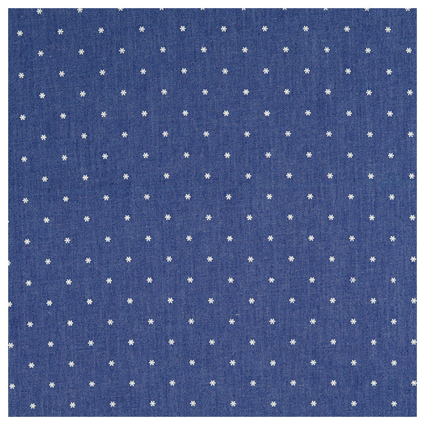 Jeansstoff kleine Blümchen marine