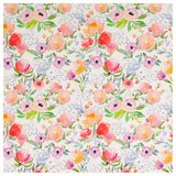 Stoffpaket Jersey Blumen Aquarell und uni stahlblau mit Bündchen