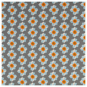 Jersey Blumen grau und hellblau