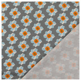 Jersey Blumen grau und hellblau