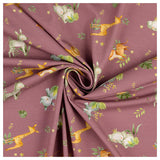 Jersey süße Wildtiere mauve Bio
