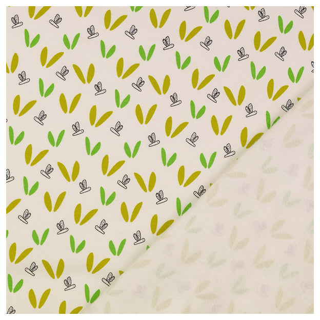 French Terry peach Libelle weiß geraut