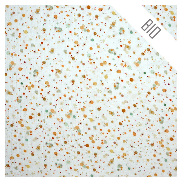 Musselin Baumwolle dots orange und ocker Bio