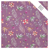 Jersey Blumen mauve Bio