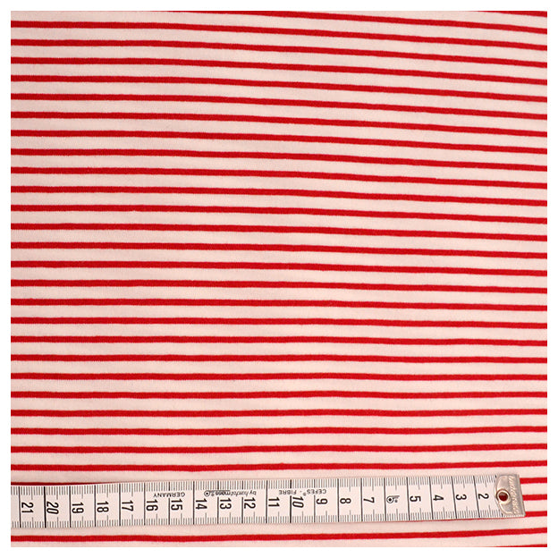 Jersey Streifen rot und weiß