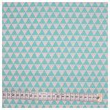 Baumwollstoff geometrisches Muster mint/ weiß