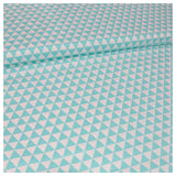 Baumwollstoff geometrisches Muster mint/ weiß