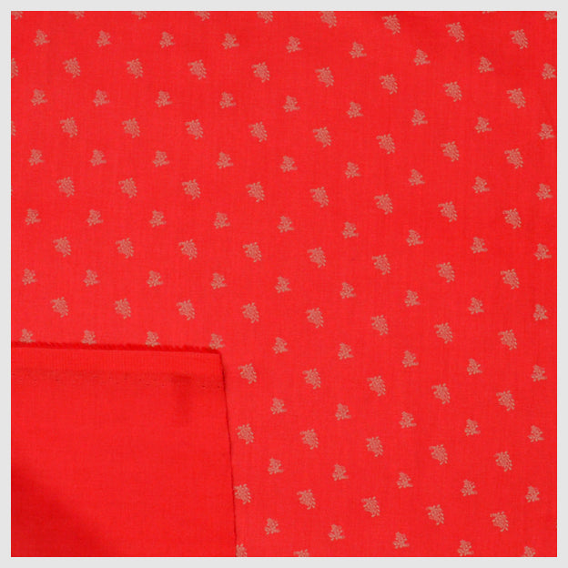 Baumwolle Satin Blumen rot/beige