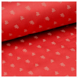 Baumwolle Satin Blumen rot/beige