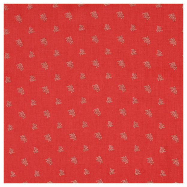 Baumwolle Satin Blumen rot/beige