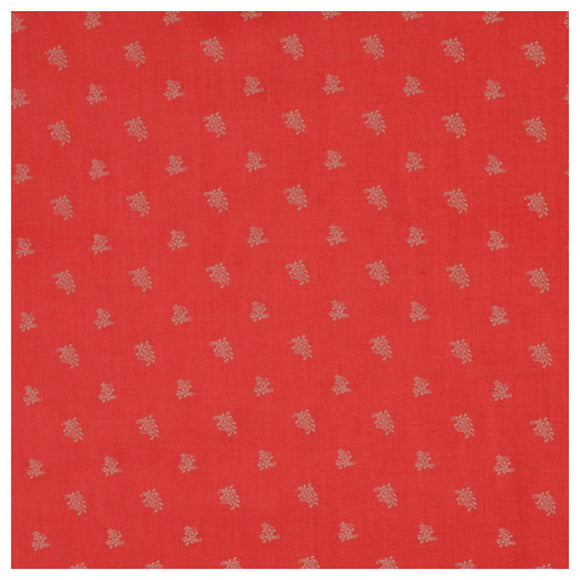 Baumwolle Satin Blumen rot/beige