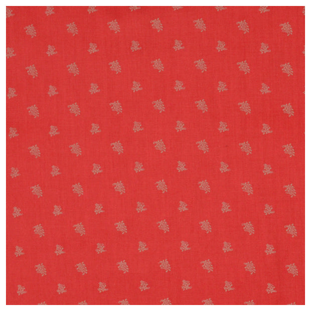Baumwolle Satin Blumen rot/beige