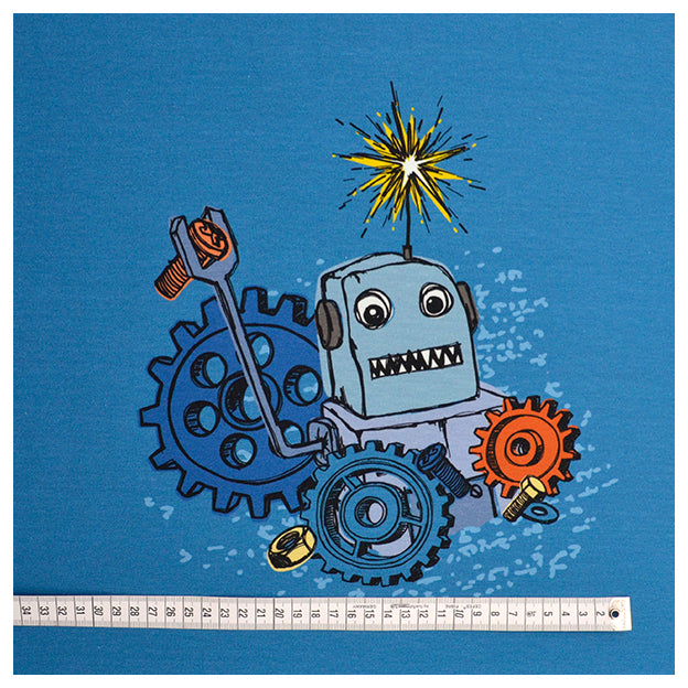 Jersey Panel Roboter blau