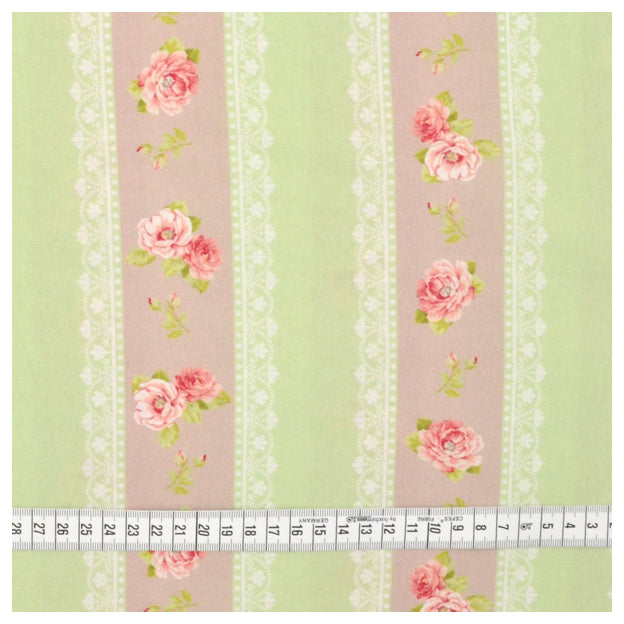 Baumwolle Tracht Rosen/Streifen mint