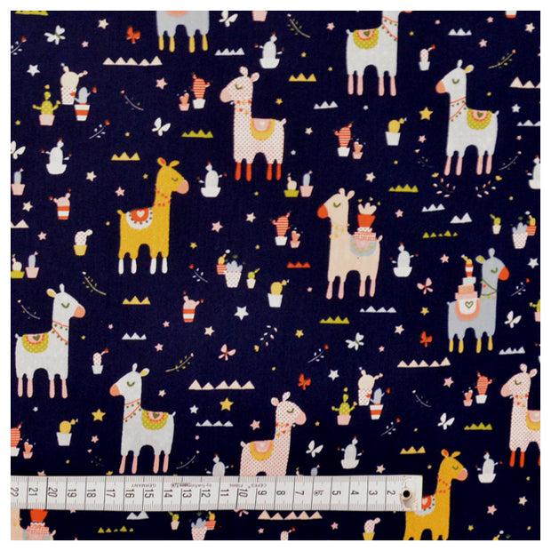 Baumwolle Popelin Lama Kaktus Party