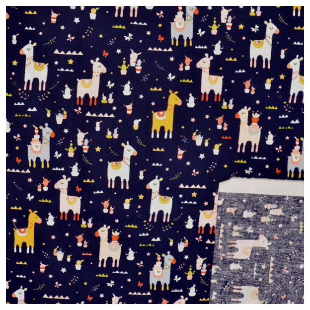 Baumwolle Popelin Lama Kaktus Party