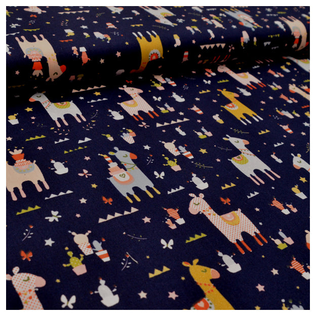 Baumwolle Popelin Lama Kaktus Party