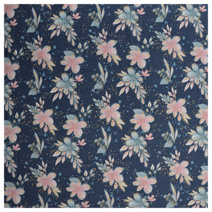 Jersey Blumen jeansblau Digital