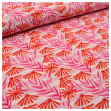 Jersey Blumen/ Streifen rosa