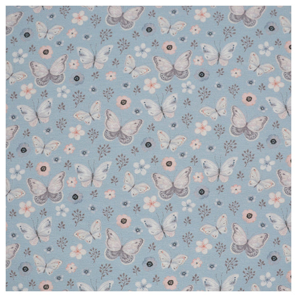 Jersey Schmetterlinge Digital hellblau