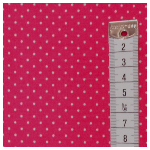 Baumwolle mini Tupfen pink/weiß