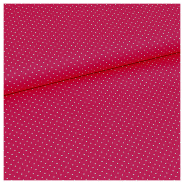 Baumwolle mini Tupfen pink/weiß