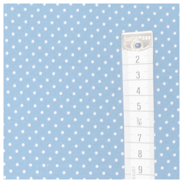 Baumwolle mini Tupfen hellblau und weiß