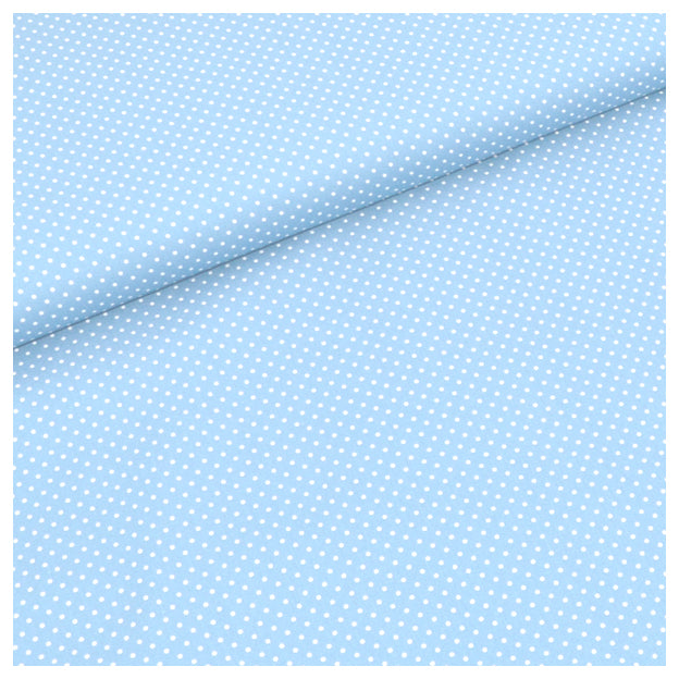 Baumwolle mini Tupfen hellblau und weiß