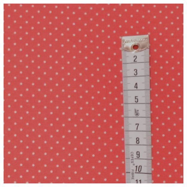 Baumwolle mini Tupfen coralle und weiß