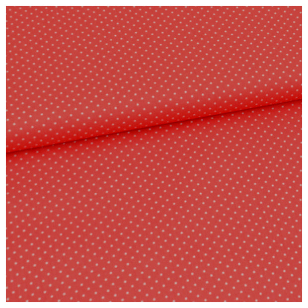 Baumwolle mini Tupfen coralle und weiß