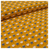 Jersey Blumen senfgelb Bio