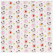 Baumwollstoff Panda Obst rosa/grün
