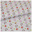 Baumwollstoff Panda Obst rosa/grün