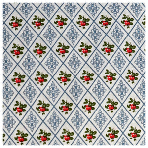 Baumwollstoff Blumen geometrisch blau