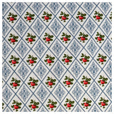 Baumwollstoff Blumen geometrisch blau