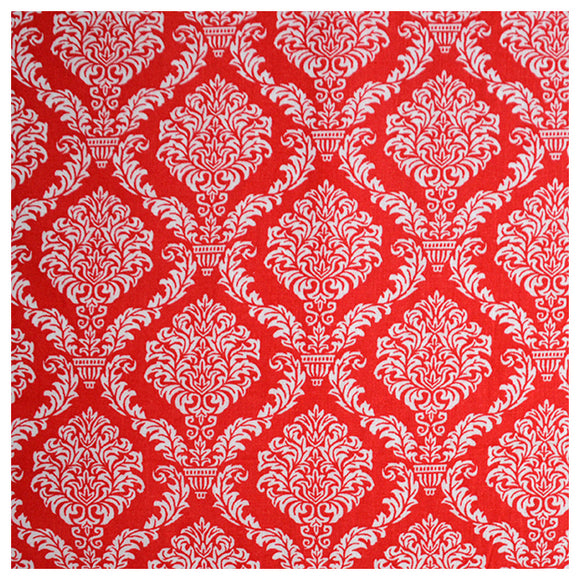 Baumwollstoff Ornamente rot