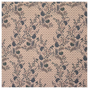 Baumwolle Blumen blau und beige