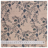 Baumwolle Blumen blau und beige