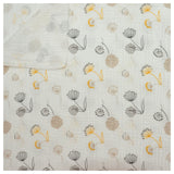 Musselin Baumwolle Blumen beige/gelb