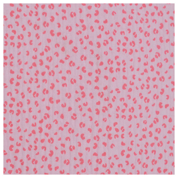 80cm Musselin Baumwolle Leoprint rosa