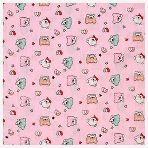 Baumwollstoff Teddy Bären rosa/bunt