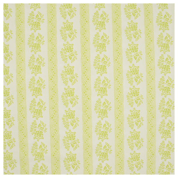 Baumwollstoff Blumen hellgrün/weiß