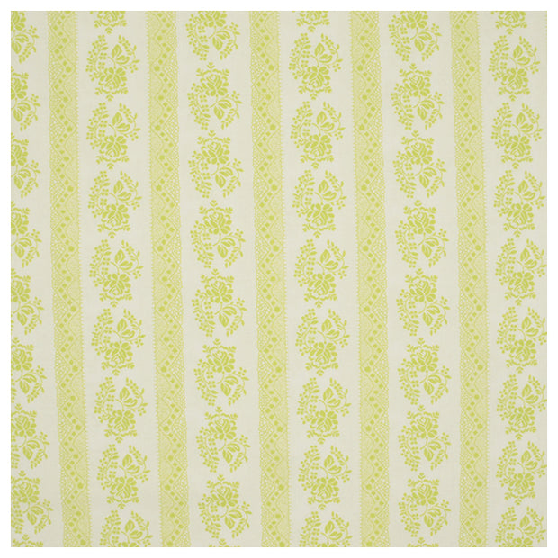 Baumwollstoff Blumen hellgrün/weiß