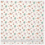 Baumwollstoff Teddy Bären weiß/mint
