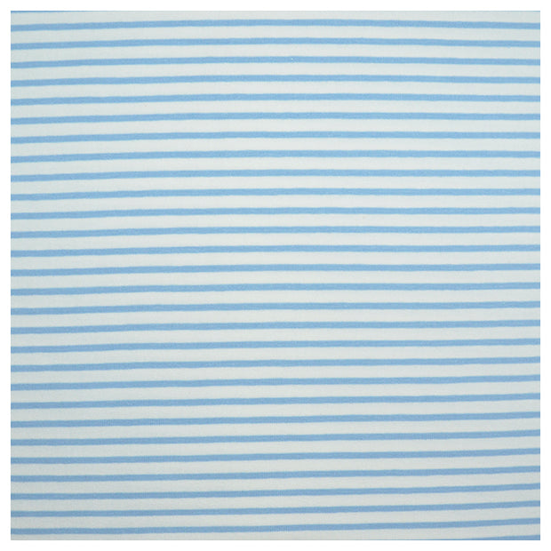 Jersey Streifen weiß/hellblau