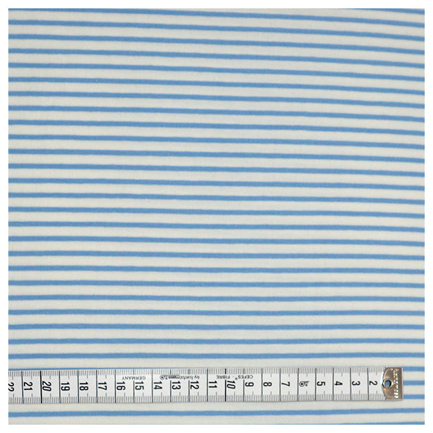 Jersey Streifen weiß/hellblau